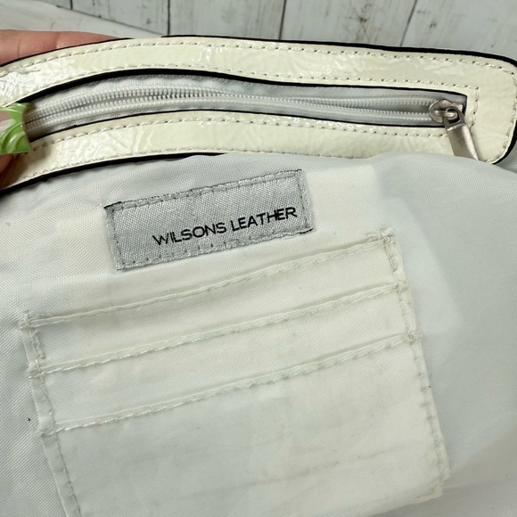 Vintage Y2K Wilsons Leather Patent Multicolored Purse Floral Shoulder Bag - Picture 13 of 16